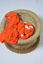 Picture of Half and Half Orange Leheriya Chiffon Saree