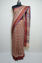 Picture of Blue and Maroon Pattern Design Rich Linen Cotton Saree