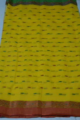 Picture of Yellow and Red Butta Bengal Cotton Saree