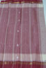 Picture of Ivory White and Maroon Stripes Bengal Cotton Saree