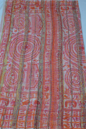 Picture of Ivory White Bengal Cotton Saree with Kalamkari Print