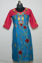 Picture of Blue and Pink Round Neck Embroidered Kurta