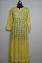 Picture of Hand Embroidered Lemon Yellow Lucknow Chikankari Anarkali kurti