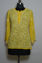 Picture of Hand Embroidered Yellow Georgette Lucknow Chikankari Short kurti