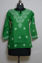 Picture of Hand Embroidered Green Cotton Lucknow Chikankari Short kurti