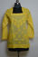 Picture of Hand Embroidered Yellow Cotton Lucknow Chikankari Short kurti