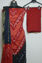 Picture of Red and Black Tie and Dye Bandhani Cotton Dress Material