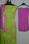 Picture of Green and Pink Tie and Dye Bandhani Silk Cotton Dress Material