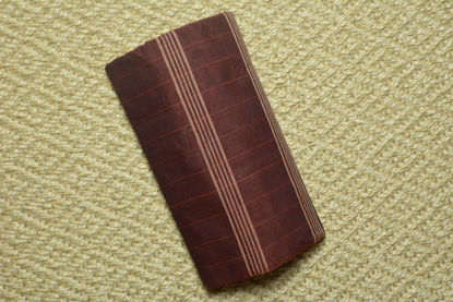 Picture of Dark-Maroon Bengal Cotton Saree with Gold Floral Border