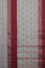 Picture of White Bengal Cotton Saree with Red Border and Butta