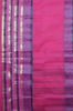 Picture of Dark-Pink Bengal Cotton Saree with Black Zari Stripes Border