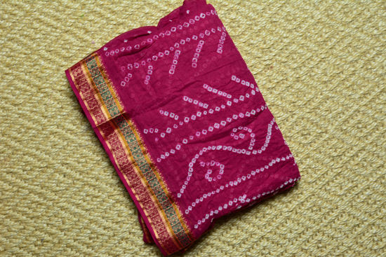Picture of Pink Tie and Dye Bandhani Cotton Saree