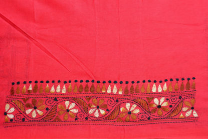 Picture of Peach Kantha Embroidery Cotton Blouse