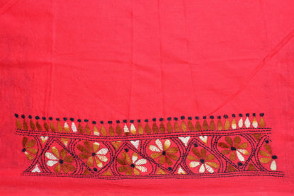 Picture of Peach Kantha Embroidery Cotton Blouse