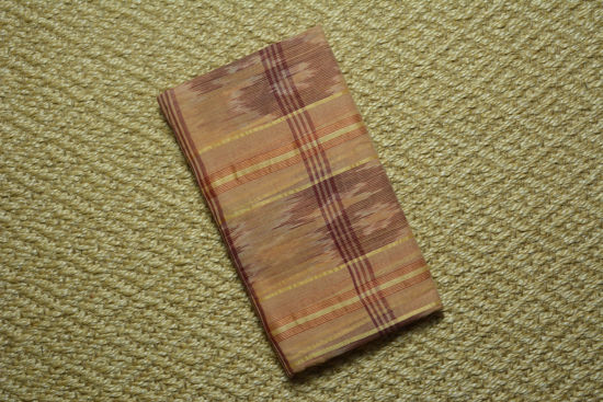 Picture of Nude Bengal Cotton Saree with Maroon Pochampally Design