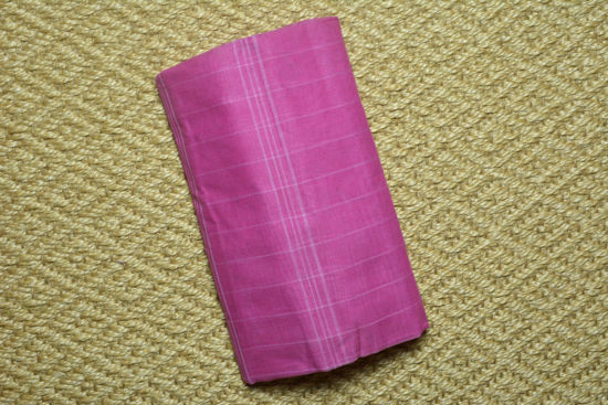 Picture of Light-Pink Bengal Cotton Saree with Dark-Maroon Floral Border