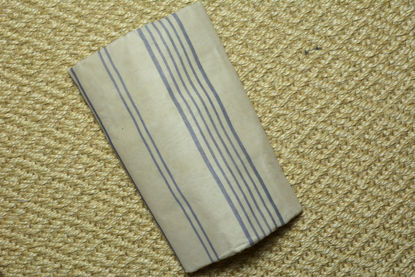 Picture of Plain Style Ivory-White Bengal Cotton Saree with Prussian-Blue Floral Border