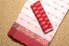 Picture of White Bengal Cotton Saree with Red Border and Butta