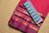 Picture of Dark-Pink Bengal Cotton Saree with Black Zari Stripes Border