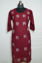 Picture of Maroon Round Neck Embroidered Kurta