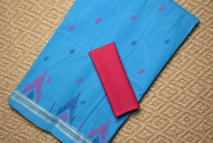 Picture of Copper Sulphate Blue Bengal Cotton Saree