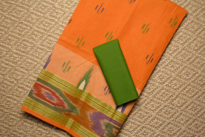 Picture of Mango Yellow Bengal Cotton Saree
