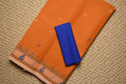 Picture of Orange Bengal Cotton Saree