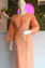 Picture of Hand Embroidered Orange Cotton kota Lucknow Chikankari kurti