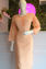 Picture of Hand Embroidered Melon Orange Cotton kota Lucknow Chikankari kurti