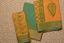 Picture of Sea Green and Mustard Yellow Hand Block Print Maheshwari Silk Dress Material