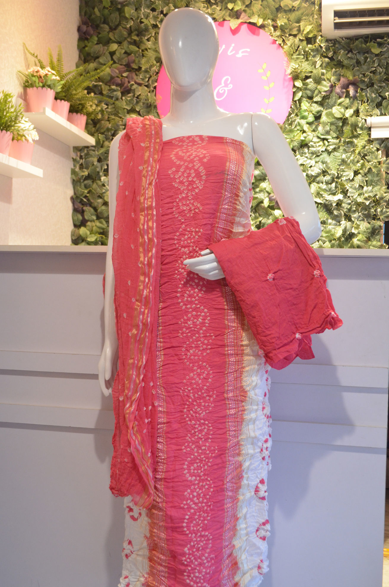 Buy DJN CREATION Cotton Silk Unstitched Bandhani Dress Material Free Size  Sundari (Blue) at Amazon.in