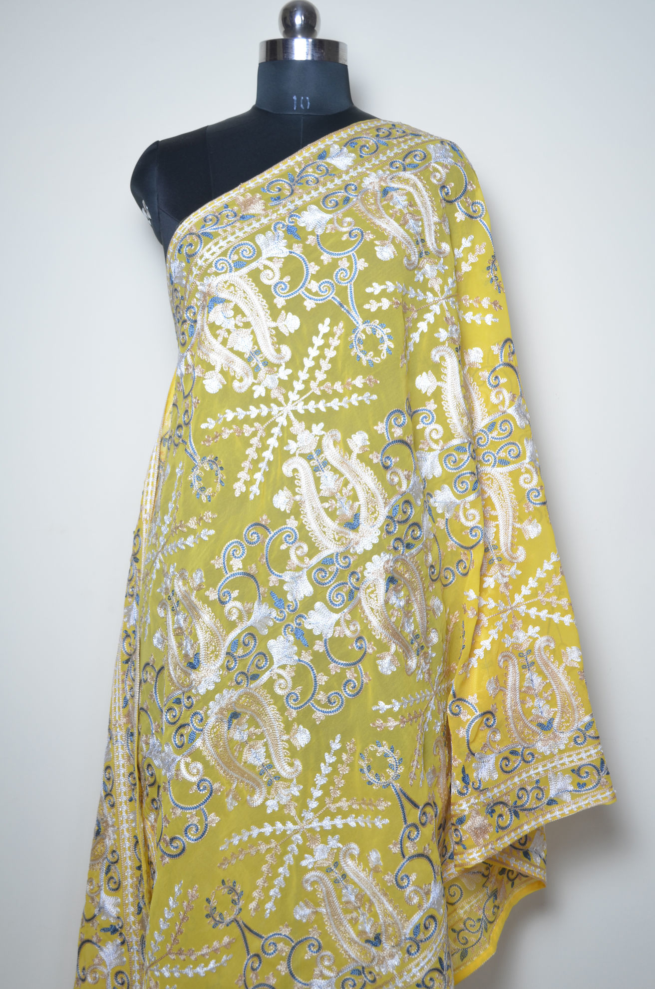 Navy Blue Long Boho Coat with Rich Kashmiri Aari Jaal Embroidery | eBay