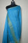 Picture of Blue and Gold Plain Linen Dupatta