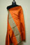 Picture of Orange Raw Silk Plain Dupatta