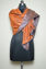 Picture of Orenge and Bluish Grey Plain Viscose Reversible Designer Stole