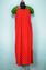 Picture of Red and Green Full Length Polka Dots Elastic Cotton Nighty