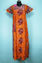 Picture of Mustard Yellow and Brown Full Length Batik Printed Cotton Nighty