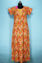 Picture of Red with Muticolour Mango Design Embroidered Full Length Cotton Slim Fit Nighty