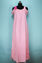 Picture of White and Pink Sleeveless Stripes Full Length Cotton Nighty