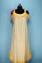 Picture of White and Yellow Sleeveless Checks Design Calf Length Cotton Nighty
