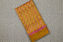 Picture of Yellow Handblock Print Chanderi Silk Saree with Small Zari Border