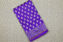 Picture of Purple and Beige Handblock Print Chanderi Silk Saree with Small Zari Border