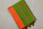 Picture of Mehandi Green and Orange Checks Handloom Silk Saree with Satin Border