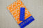 Picture of Mustard Yellow and Royal Blue Pochampally Ikkat Cotton Saree
