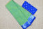 Picture of Dual Shade Green and Peacock Blue Pure Kanchi Cotton Saree with Silver Zari Butta and Mango Motifs Border