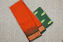 Picture of Mustard Yellow and Green with Red Floral Motifs and Zari Kaddi Border Pure Kanchi Cotton saree