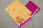 Picture of Melon Orange and Pink Embroided Kota Doria Silk Cotton Saree with Satin Border