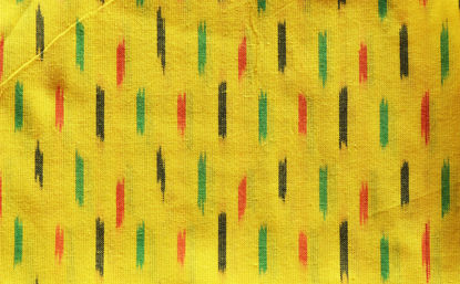 Picture of Yellow and Multi Colour Ikkat Cotton Fabric