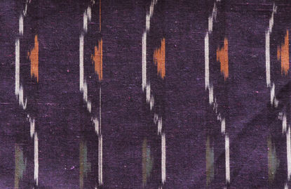Picture of Dark Purple and Multi Colour Ikkat Cotton Fabric