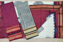 Picture of Red and Ivory White Handblock Print Maheshwari Silk Dress Material With Zari Border